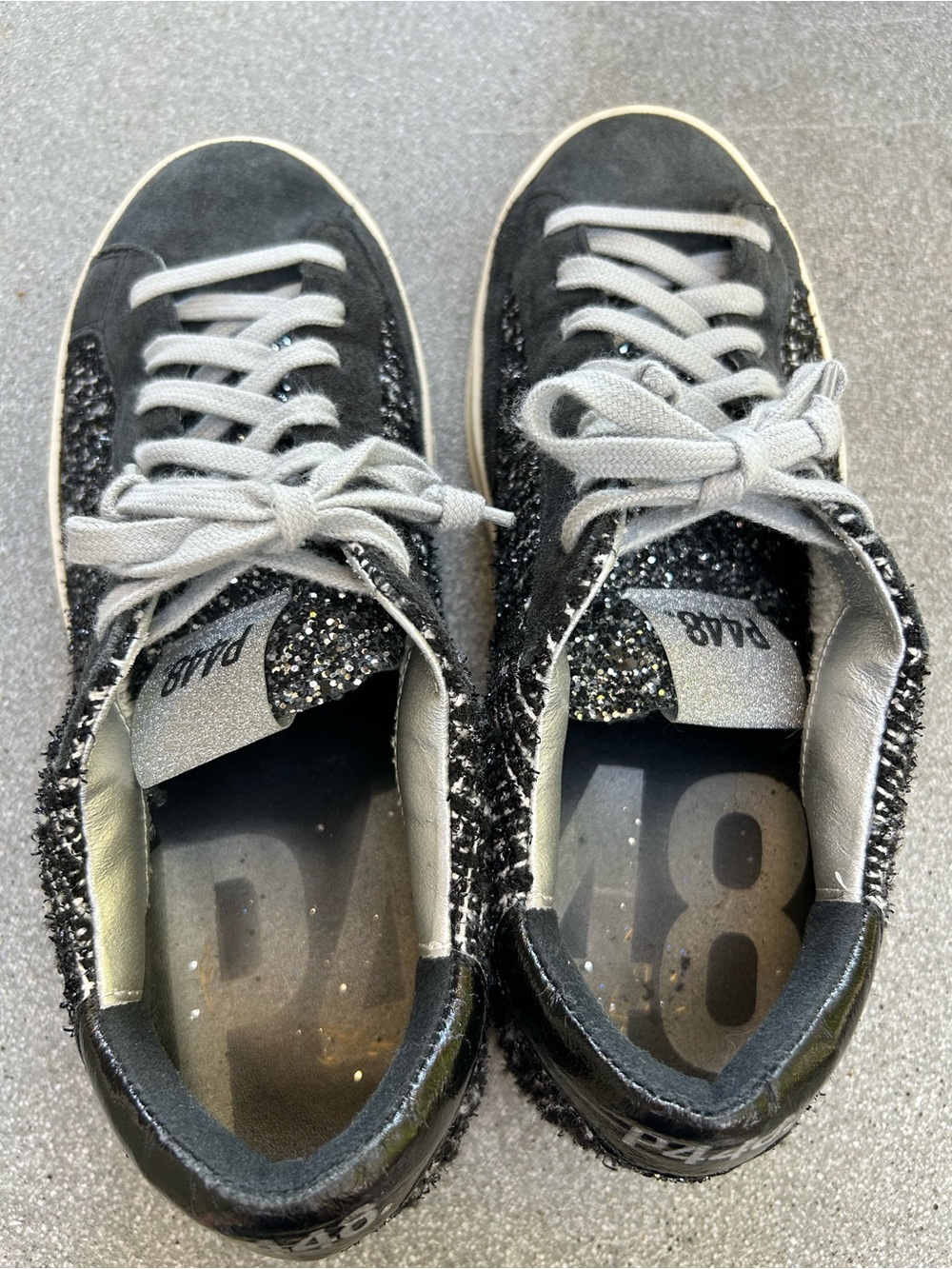 Like New P448 ‘John Shaka’ Black and Tweed Low Top Sneakers Women’s Size 8 - Picture 6 of 8